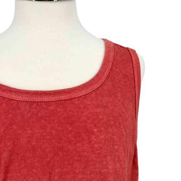 Mohnton Made Washed Look Hemp Cotton Tank Top Bright Madder Red Size 1X NWT - Picture 3 of 12